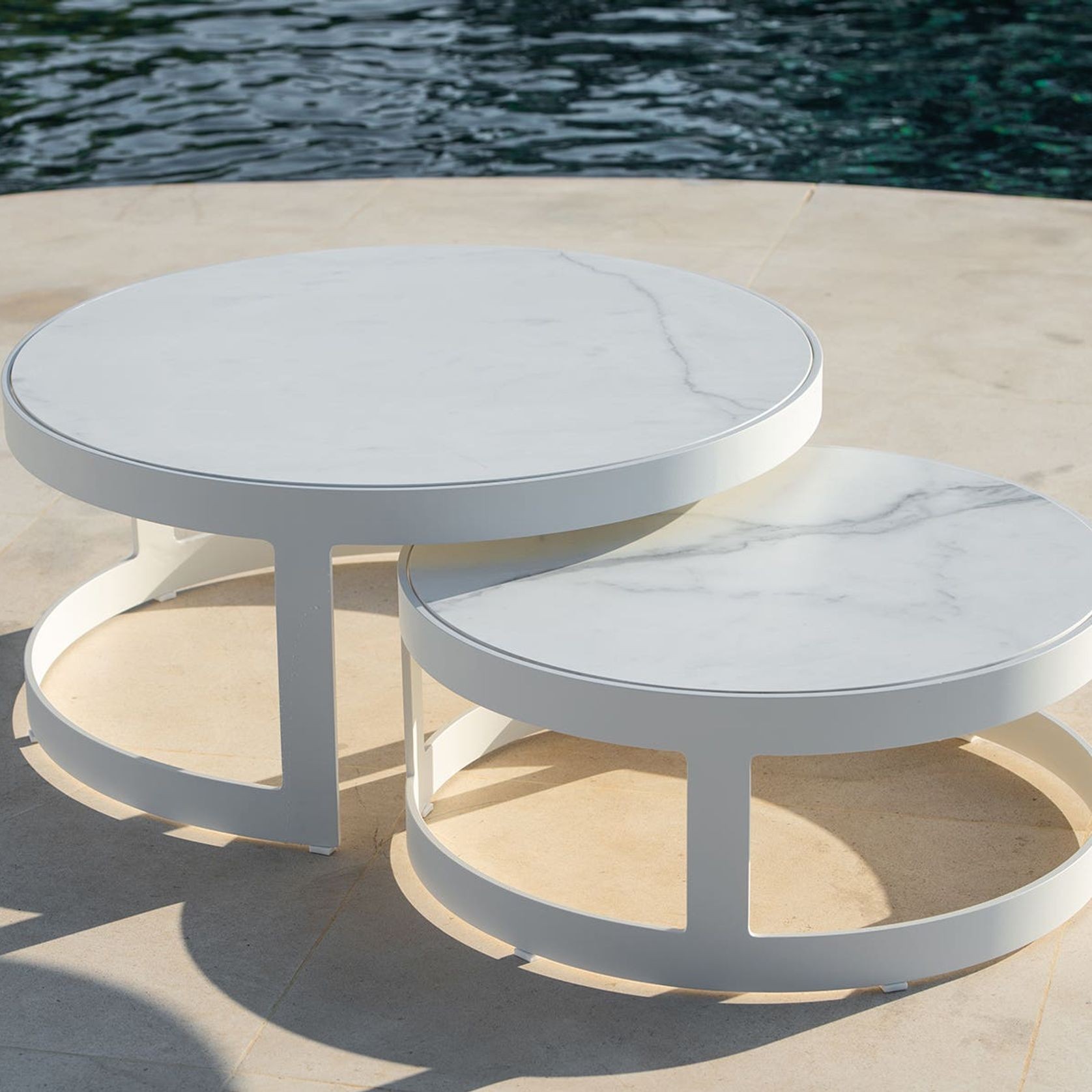 Burford Ceramic Round Coffee Table Set gallery detail image