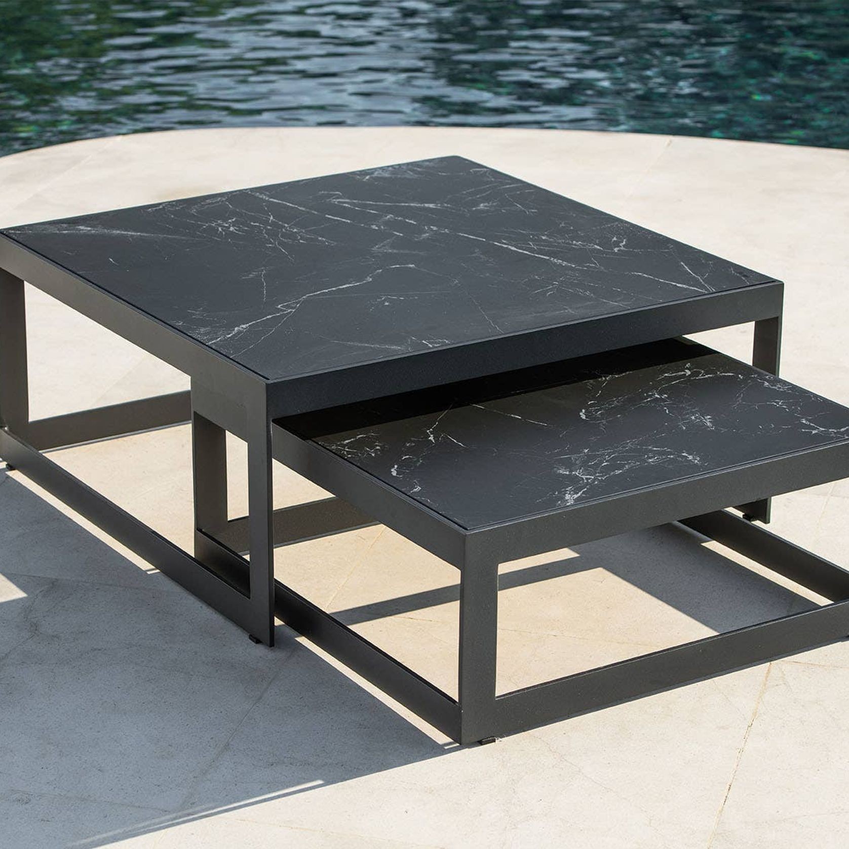 Burford Ceramic Square Coffee Table Set gallery detail image