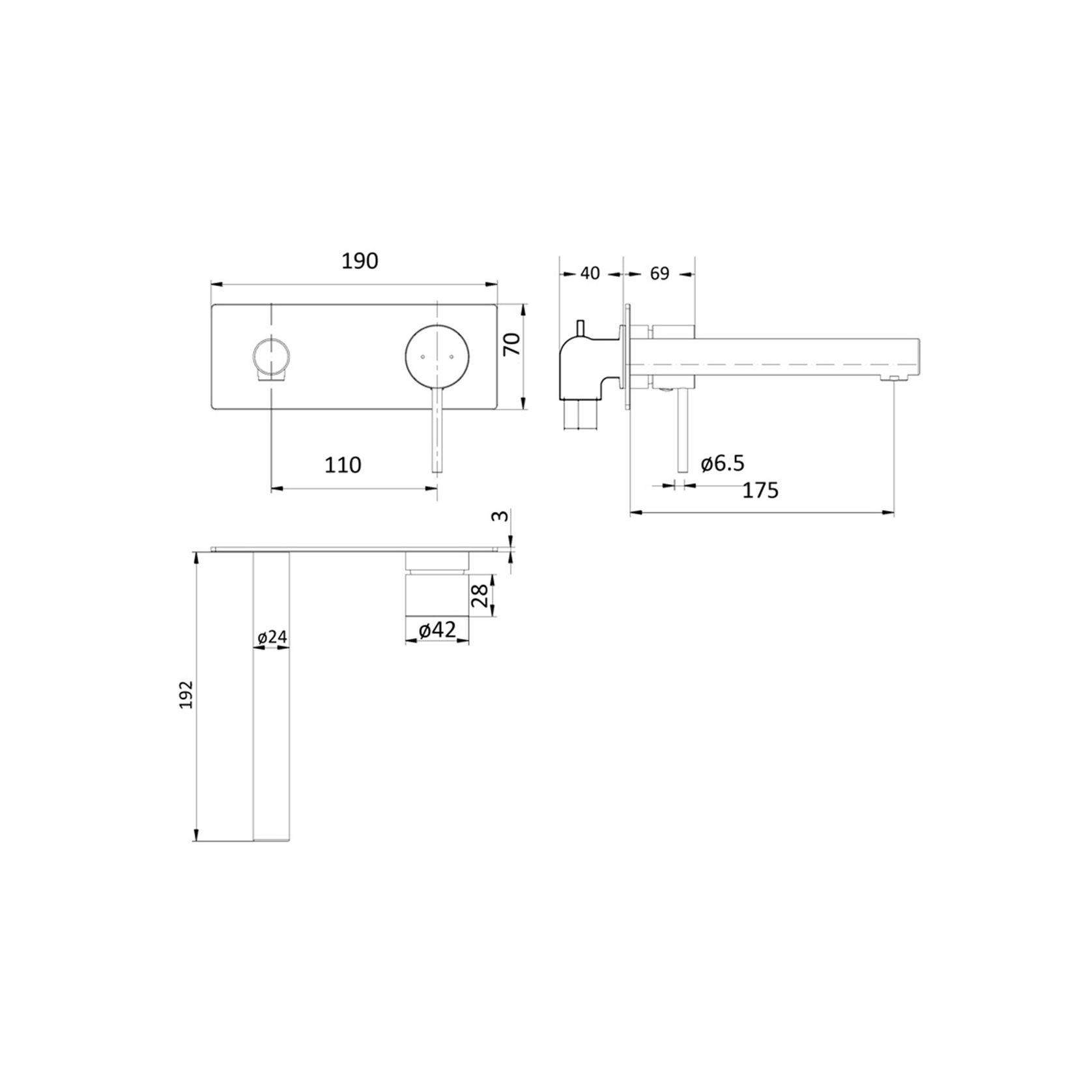 Unika Hali Wall Basin Mixer with Spout gallery detail image