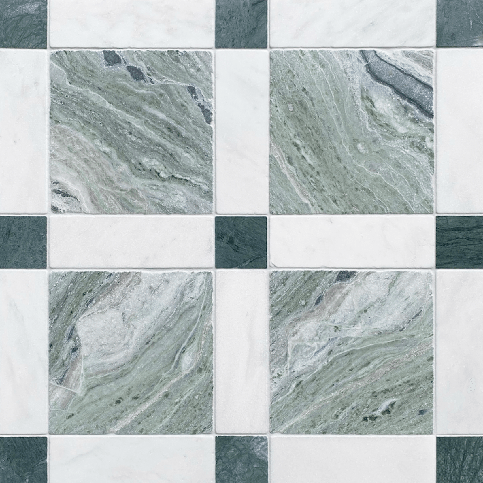 Gingham Daintree, Oriental White and Taj Green gallery detail image