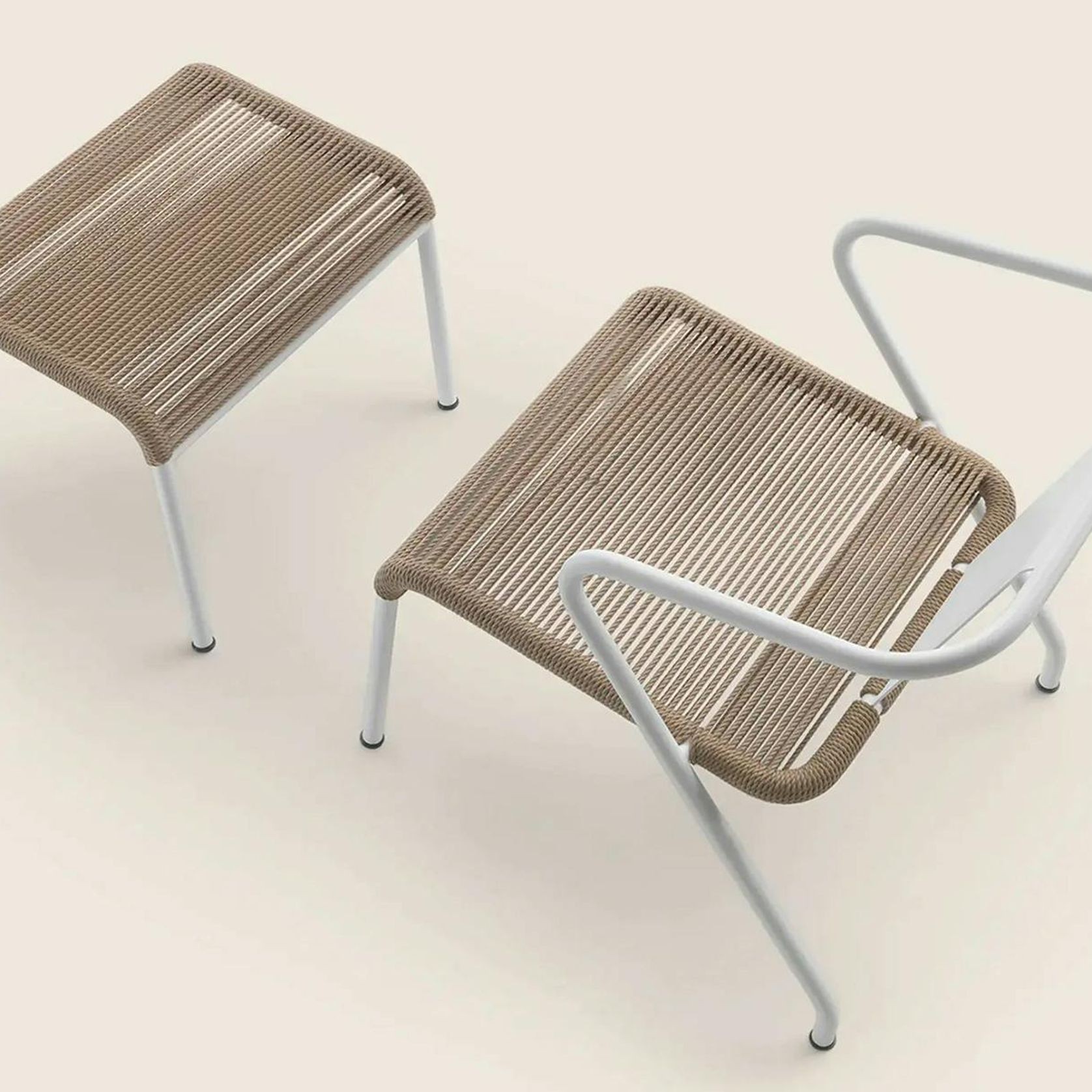 Calipso Cord Outdoor Ottoman By Flexform gallery detail image
