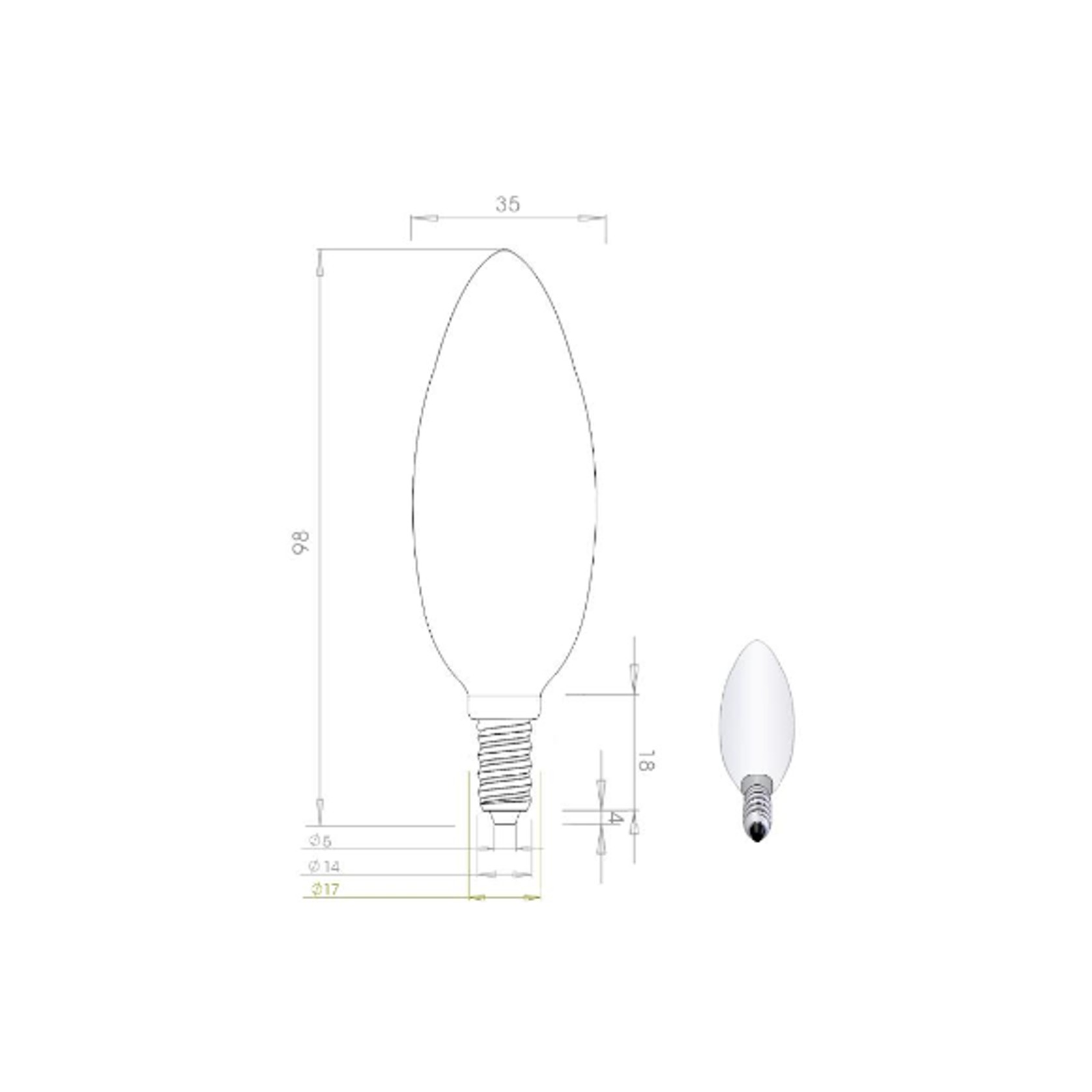 LED Candle Filament Bulb C35 gallery detail image