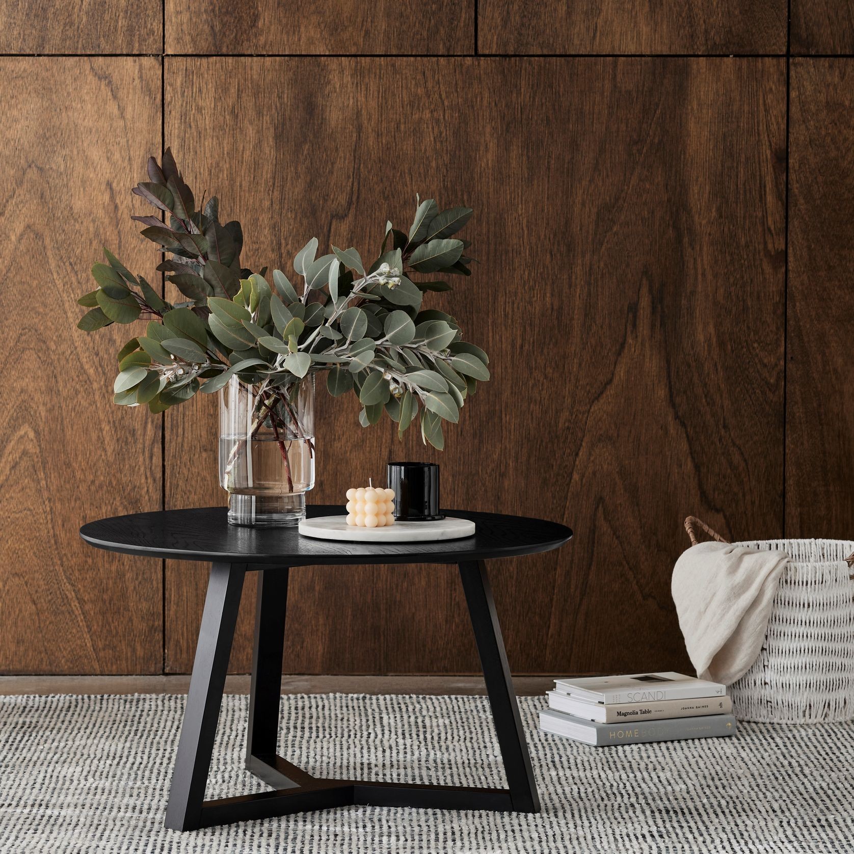 Cannes Round Hardwood Coffee Table | Black gallery detail image