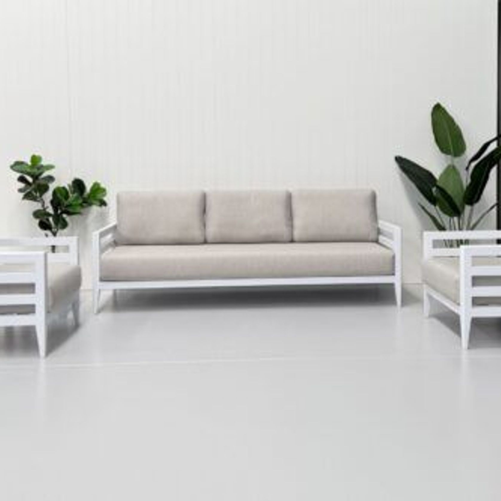 Capri 5pc Lounge Set - White gallery detail image