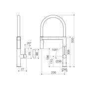 Caroma Liano II Pull Down Sink Mixer - Black Matte gallery detail image