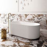 V-Groove Round Bath Matte White gallery detail image