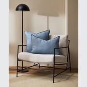 Baya Cassia Handwoven 100% Linen Cushion - Chambray | Square gallery detail image