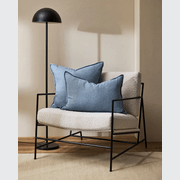 Baya Cassia Handwoven 100% Linen Cushion - Chambray | Square gallery detail image