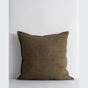 Baya Cassia Handwoven 100% Linen Cushion - Clove | Square gallery detail image