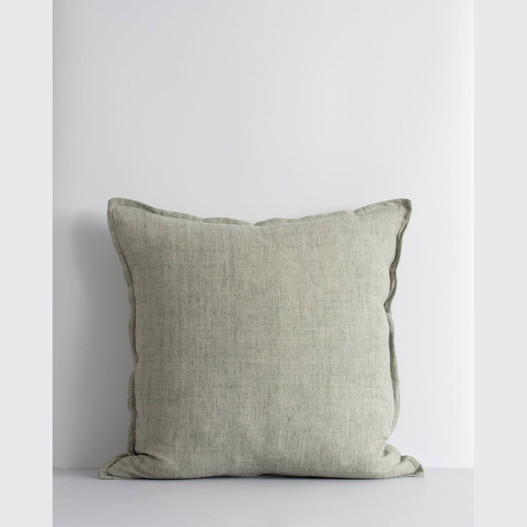 Baya Cassia Handwoven 100% Linen Cushion - Sage | Square gallery detail image