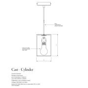 Ceramic Pendant Cylinder Light Large gallery detail image