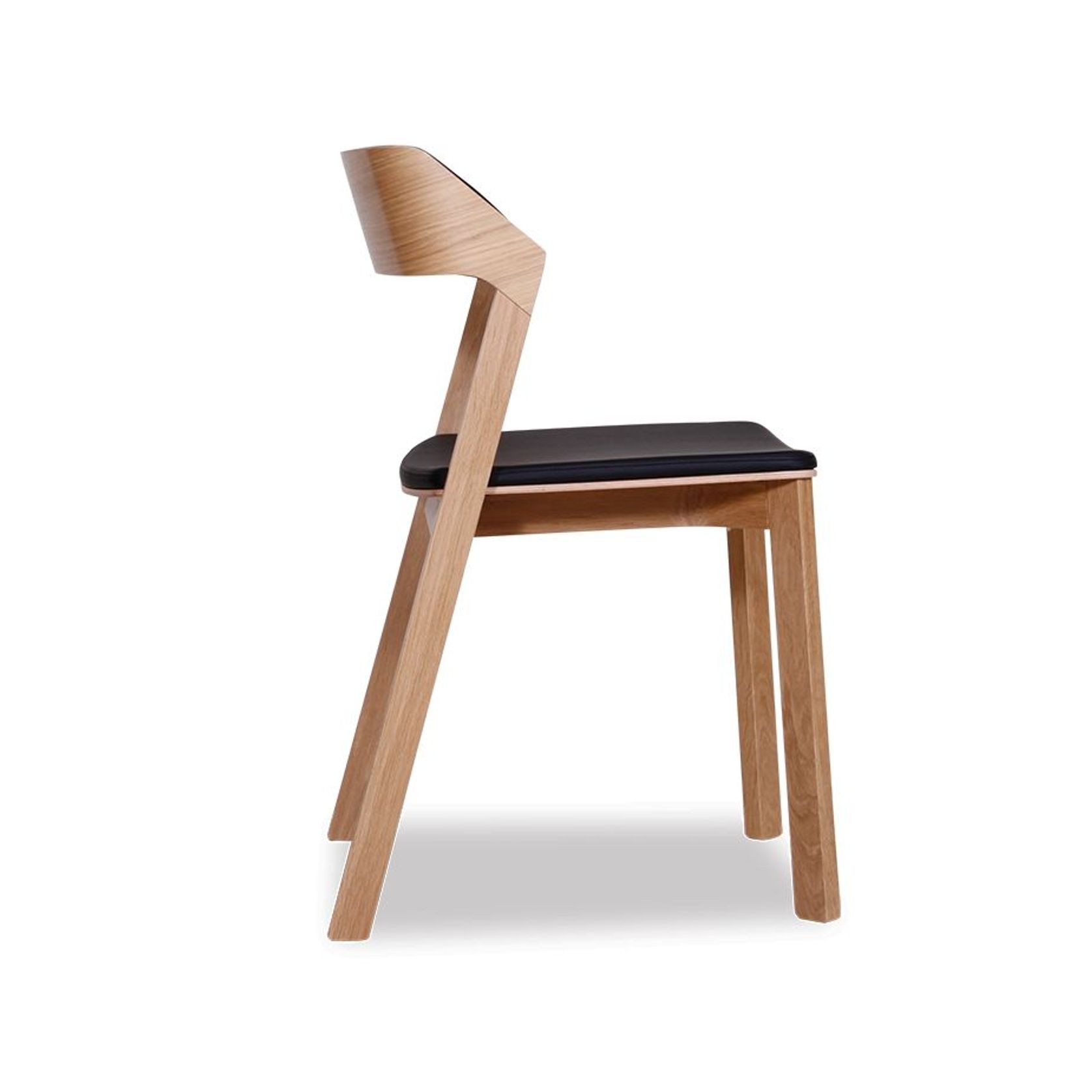 Merano Dining Chair - Natural Oak - Black Pad - by TON gallery detail image