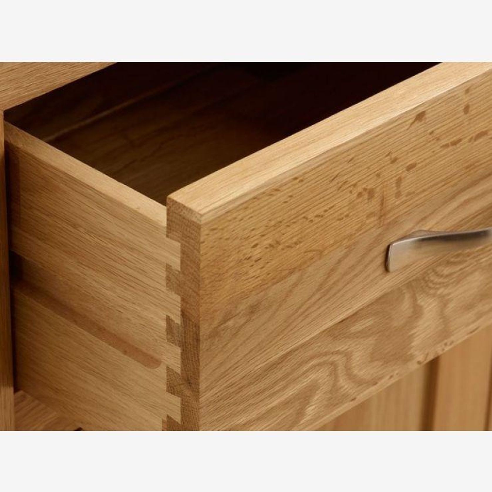 Chamfer Natural Solid Oak 1 Drawer Bedside Table gallery detail image