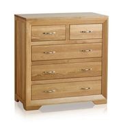Chamfer Solid Oak 2 Over 3 Chest Of Drawers gallery detail image