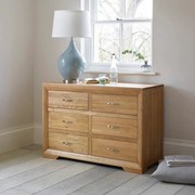 Chamfer Natural Solid Oak Chest of 6 Drawers gallery detail image