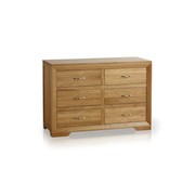 Chamfer Natural Solid Oak Chest of 6 Drawers gallery detail image