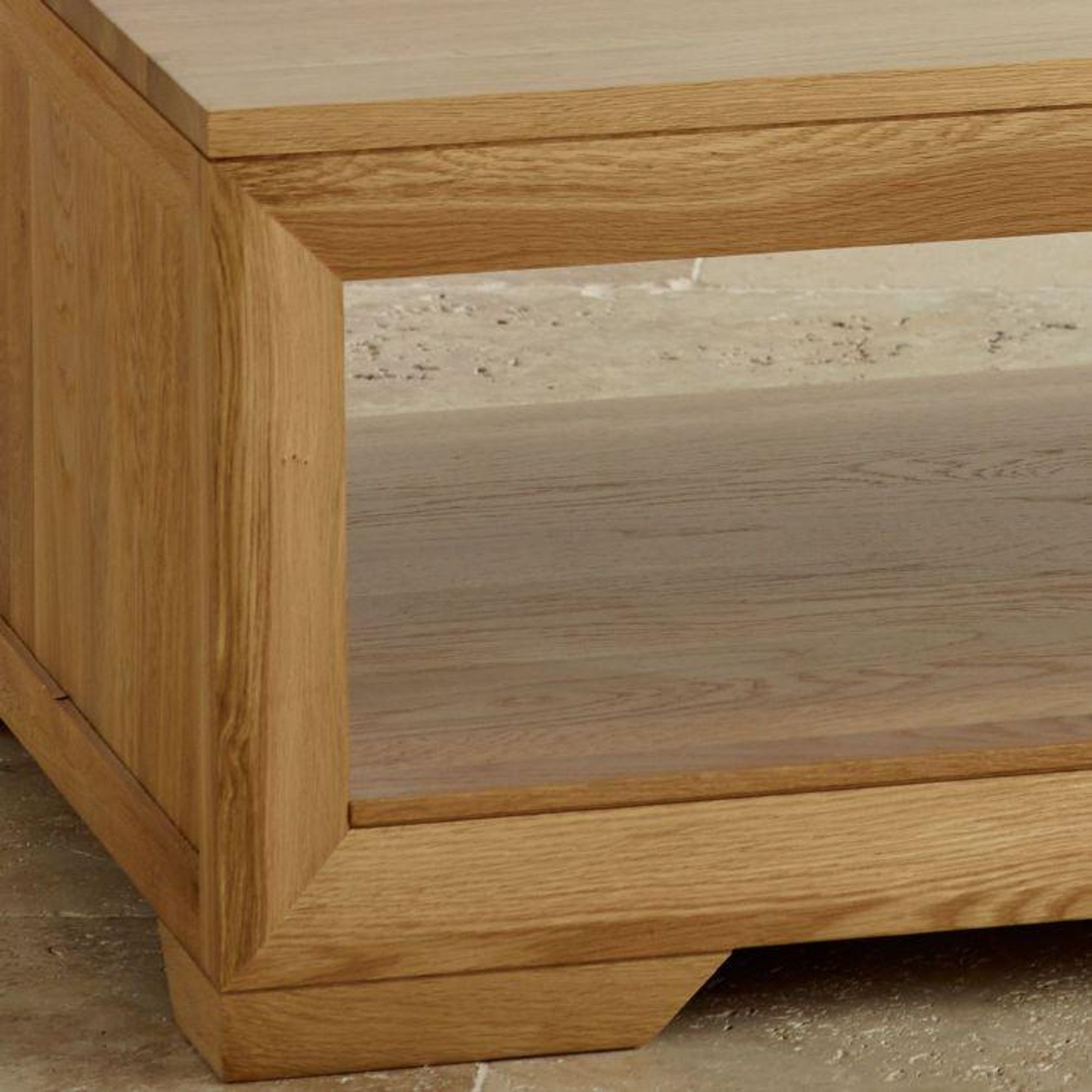 Chamfer Natural Solid Oak Coffee Table - Clearance gallery detail image