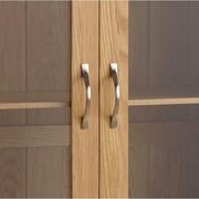 Chamfer Natural Solid Oak Glazed Display/Book Cabinet gallery detail image