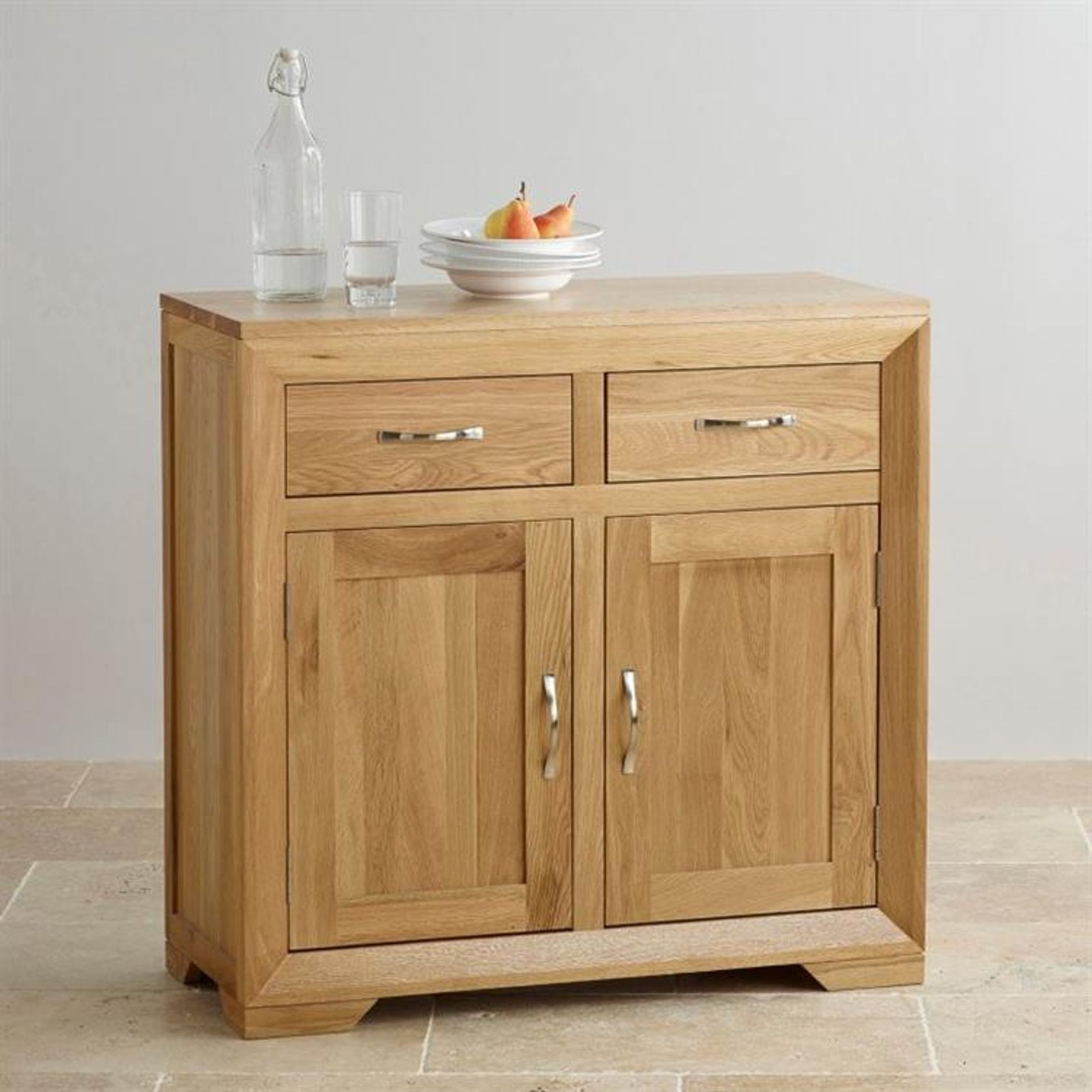 Chamfer Solid Oak Small Sideboard gallery detail image