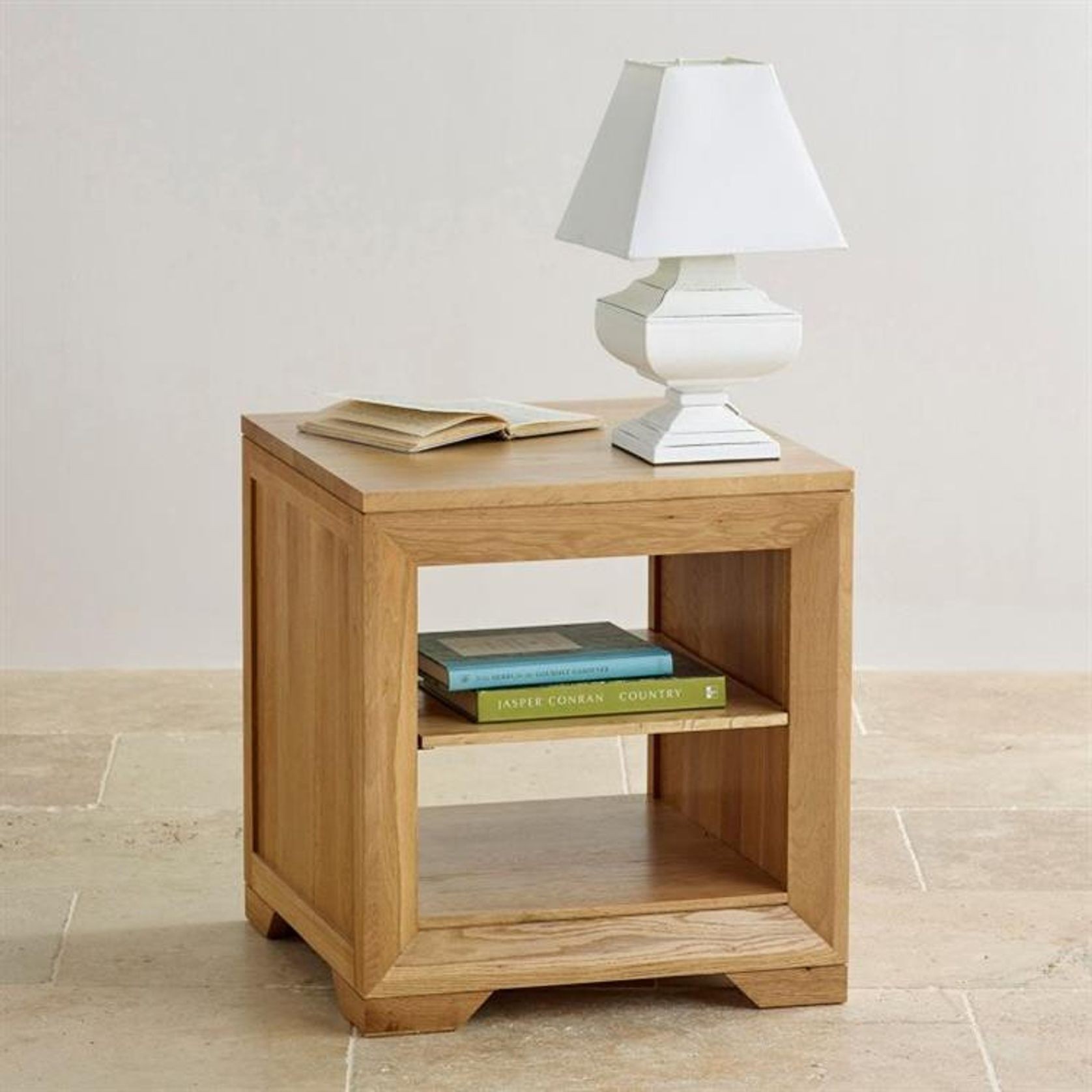 Chamfer Natural Solid Oak Lamp Table gallery detail image