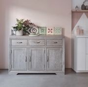 Chamfer Solid Oak Large Sideboard In Grey Wash gallery detail image