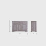 Chamfer Solid Oak Large Sideboard In Grey Wash gallery detail image