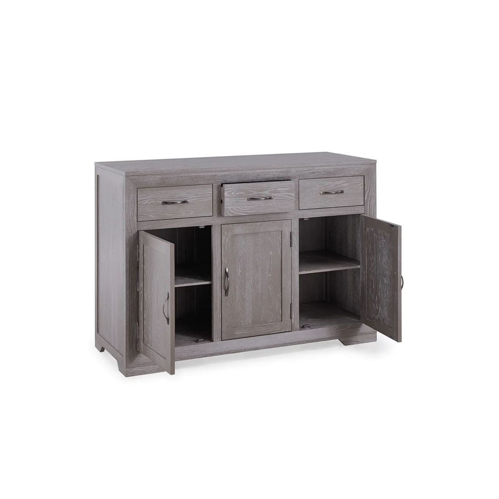 Chamfer Solid Oak Large Sideboard In Grey Wash gallery detail image