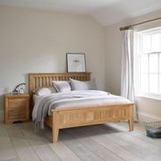 Chamfer Solid Oak Queen Size Bed Frame - Clearance gallery detail image