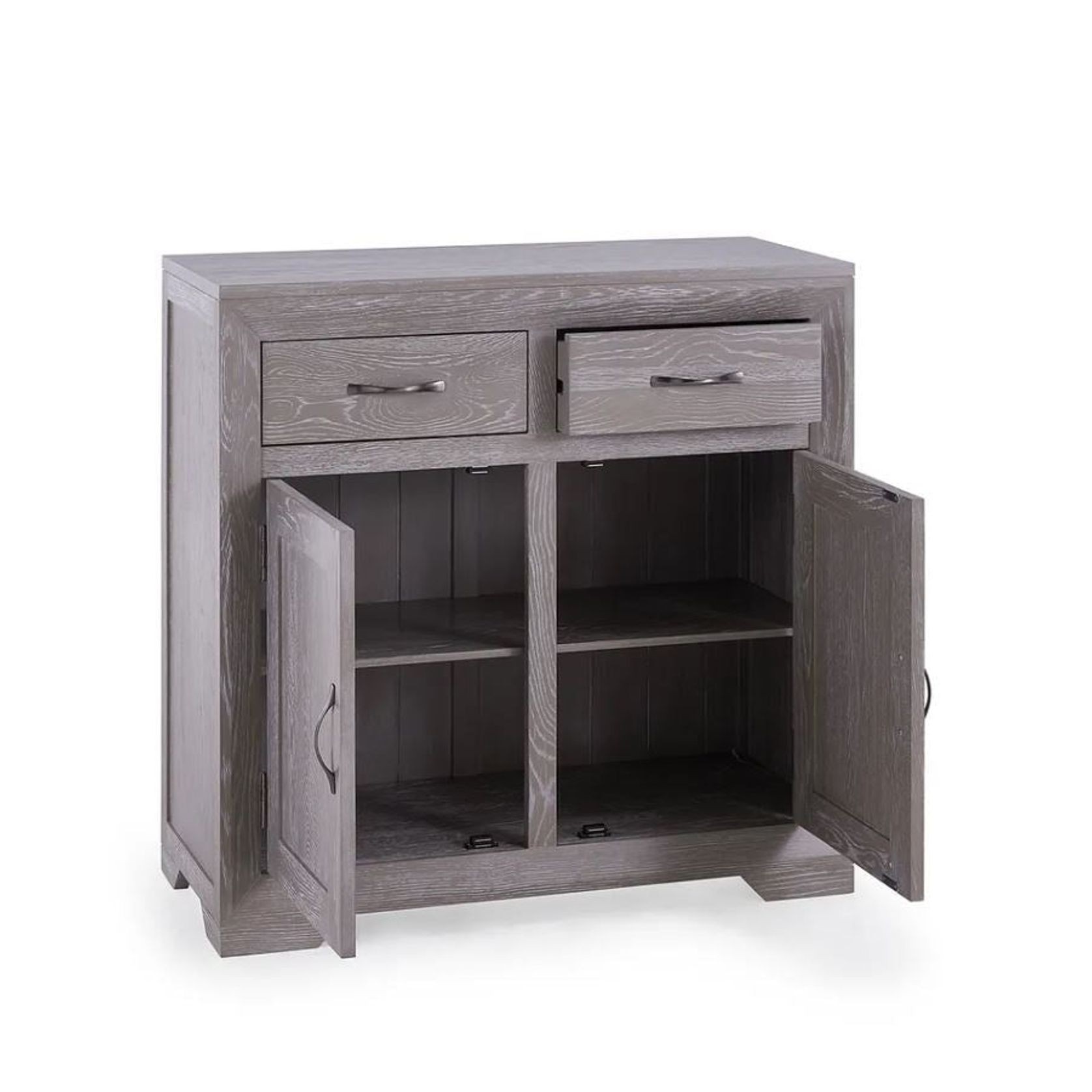 Chamfer Solid Oak Small Sideboard In Grey Wash gallery detail image