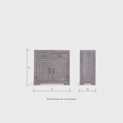 Chamfer Solid Oak Small Sideboard In Grey Wash gallery detail image