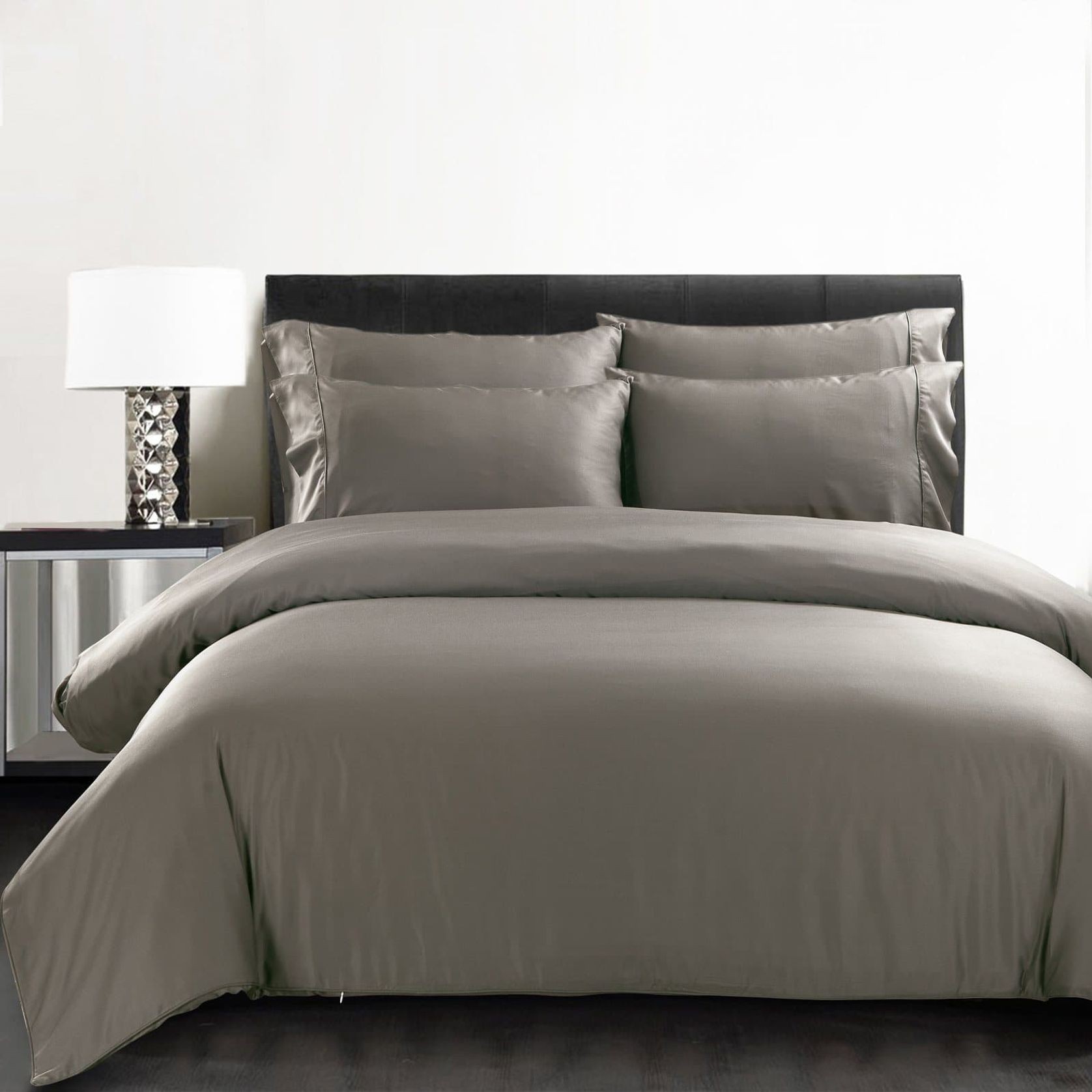 Silky Soft Bamboo Quilt Cover  - Charcoal gallery detail image