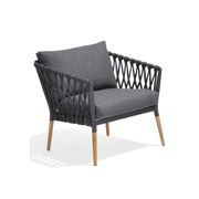 Silas Outdoor Charcoal Rope Arm Chair gallery detail image