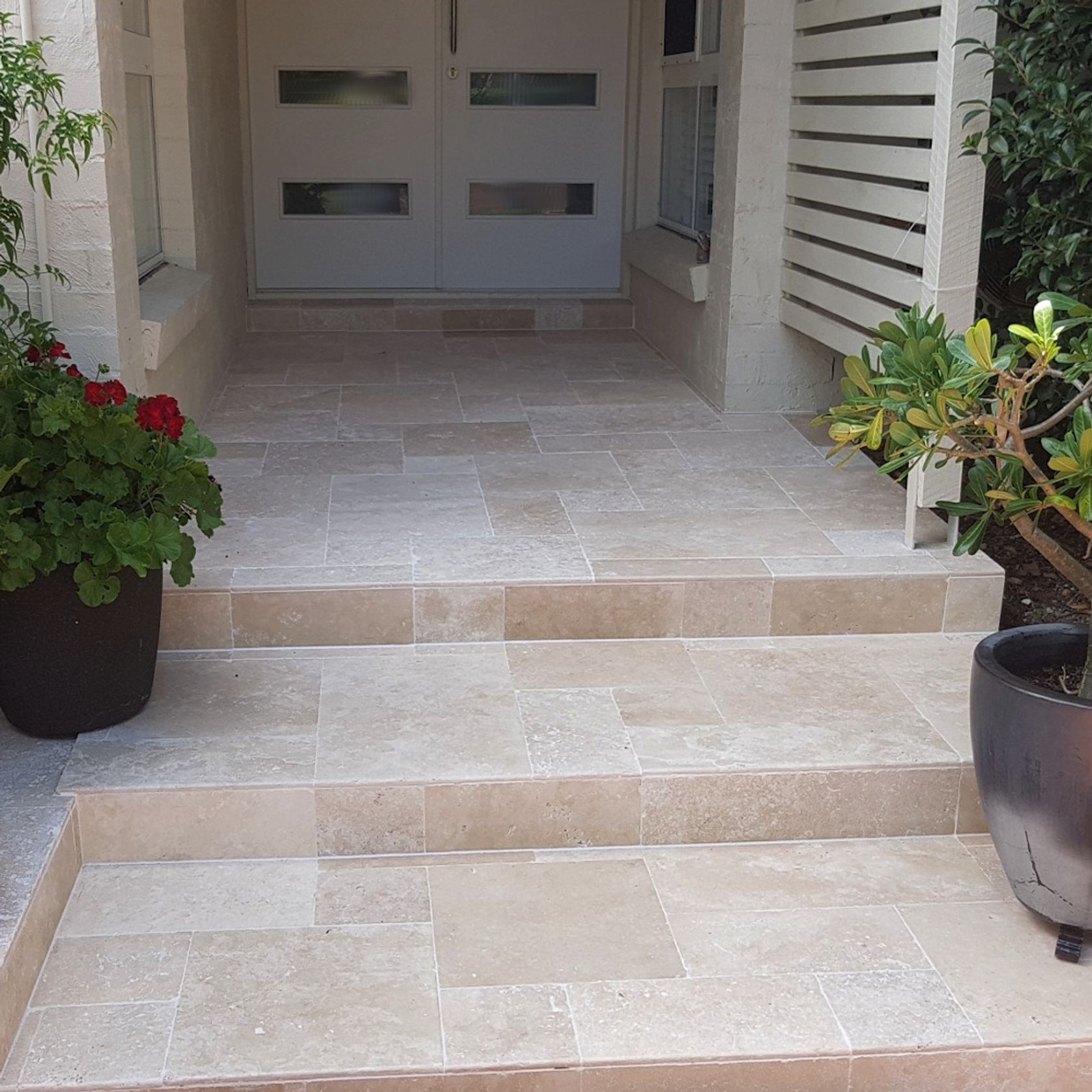 12mm Classic Linen Travertine French Pattern Tiles  - Tumbled & Unfilled  - Select Grade gallery detail image