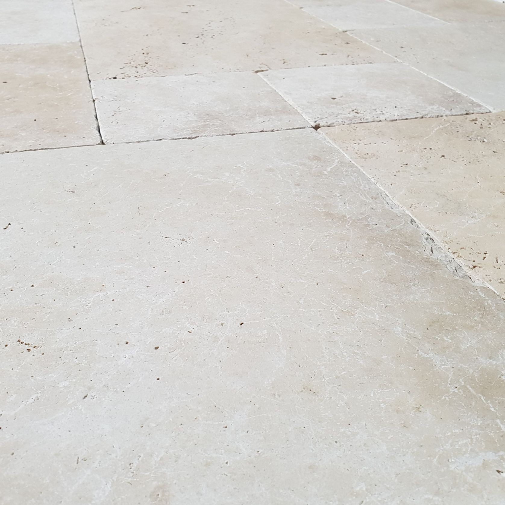 12mm Classic Linen Travertine French Pattern Tiles - Tumbled & Unfilled - Select Grade gallery detail image