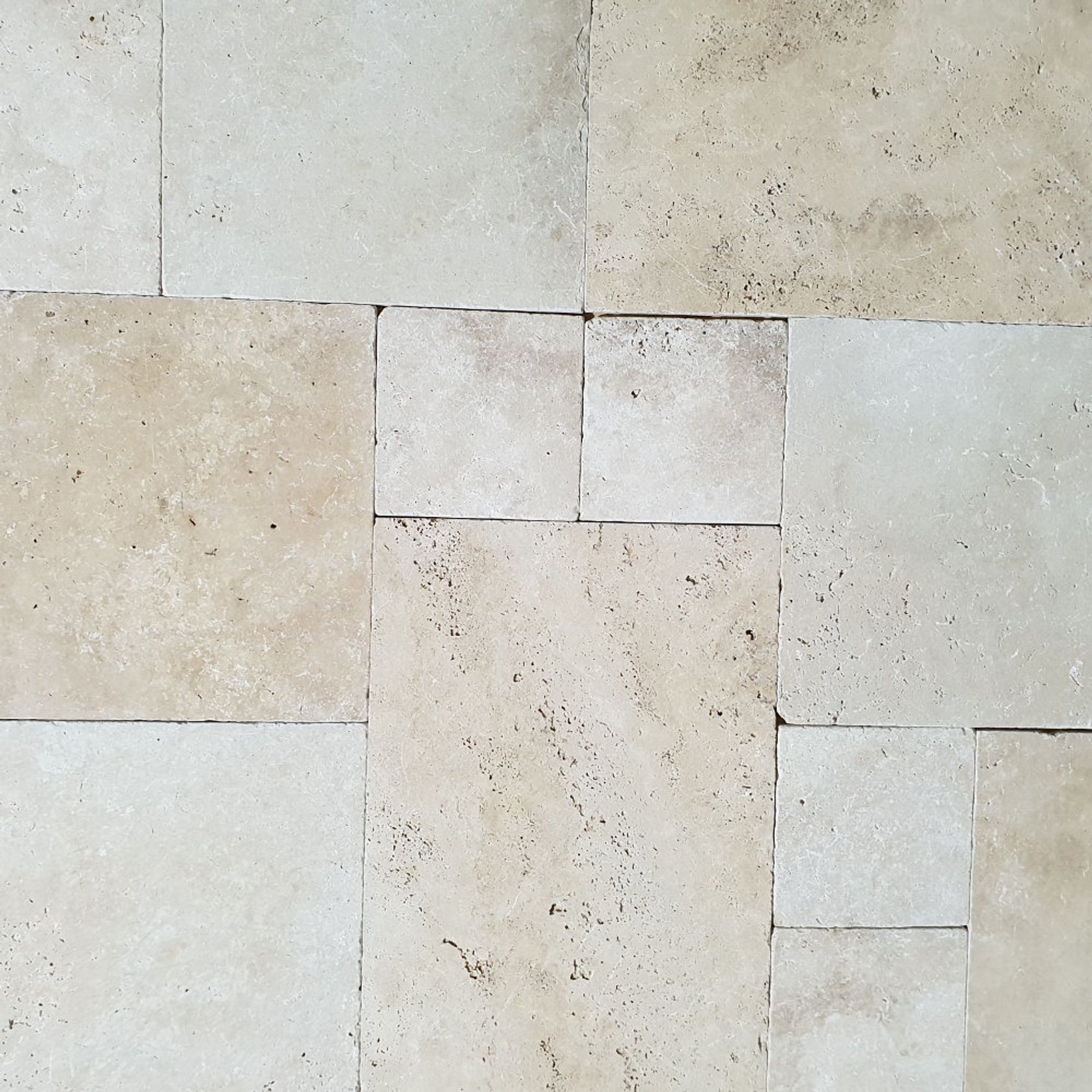 12mm Classic Linen Travertine French Pattern Tiles - Tumbled & Unfilled - Select Grade gallery detail image