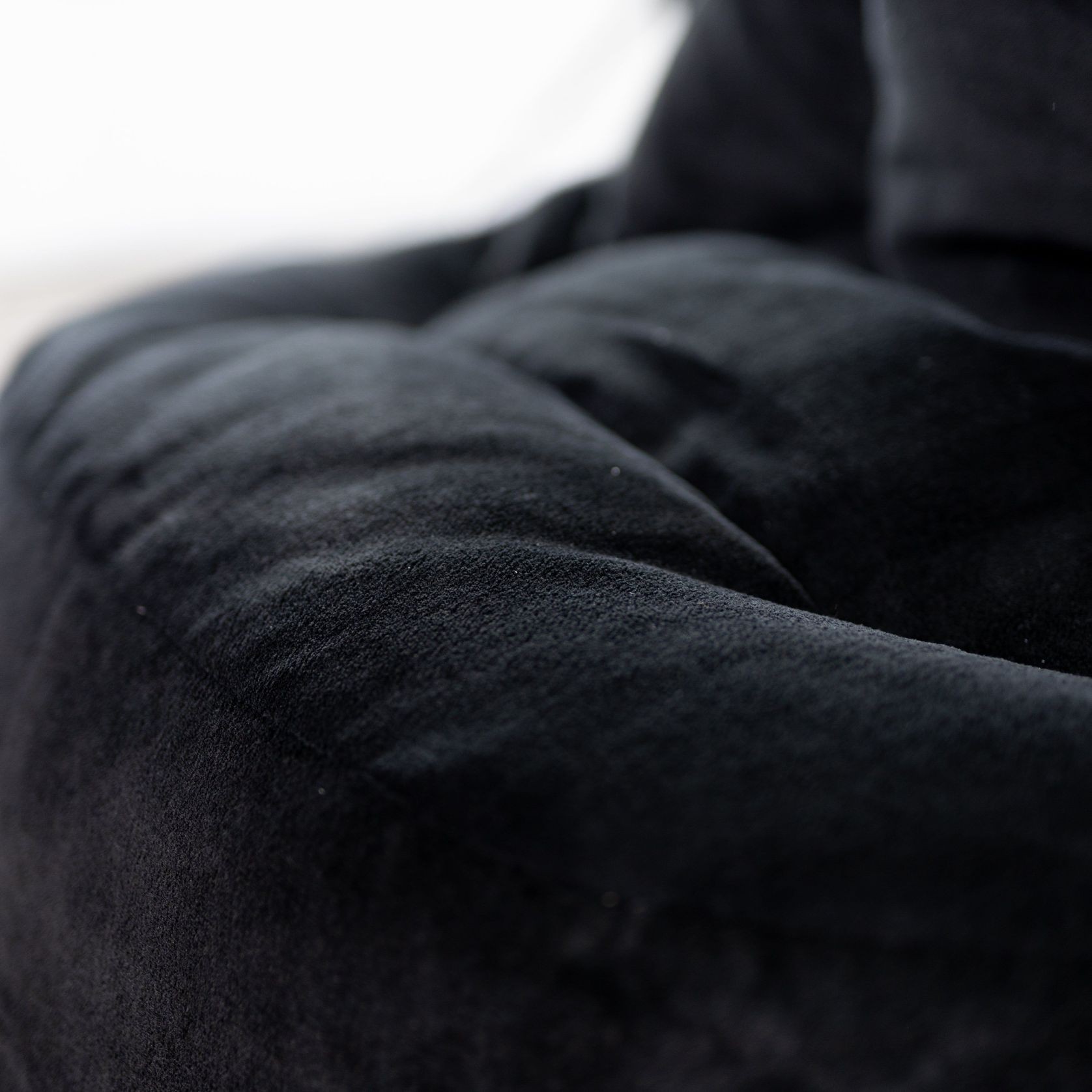 Plush Fur Lounger Bean Bag Chair - Black gallery detail image