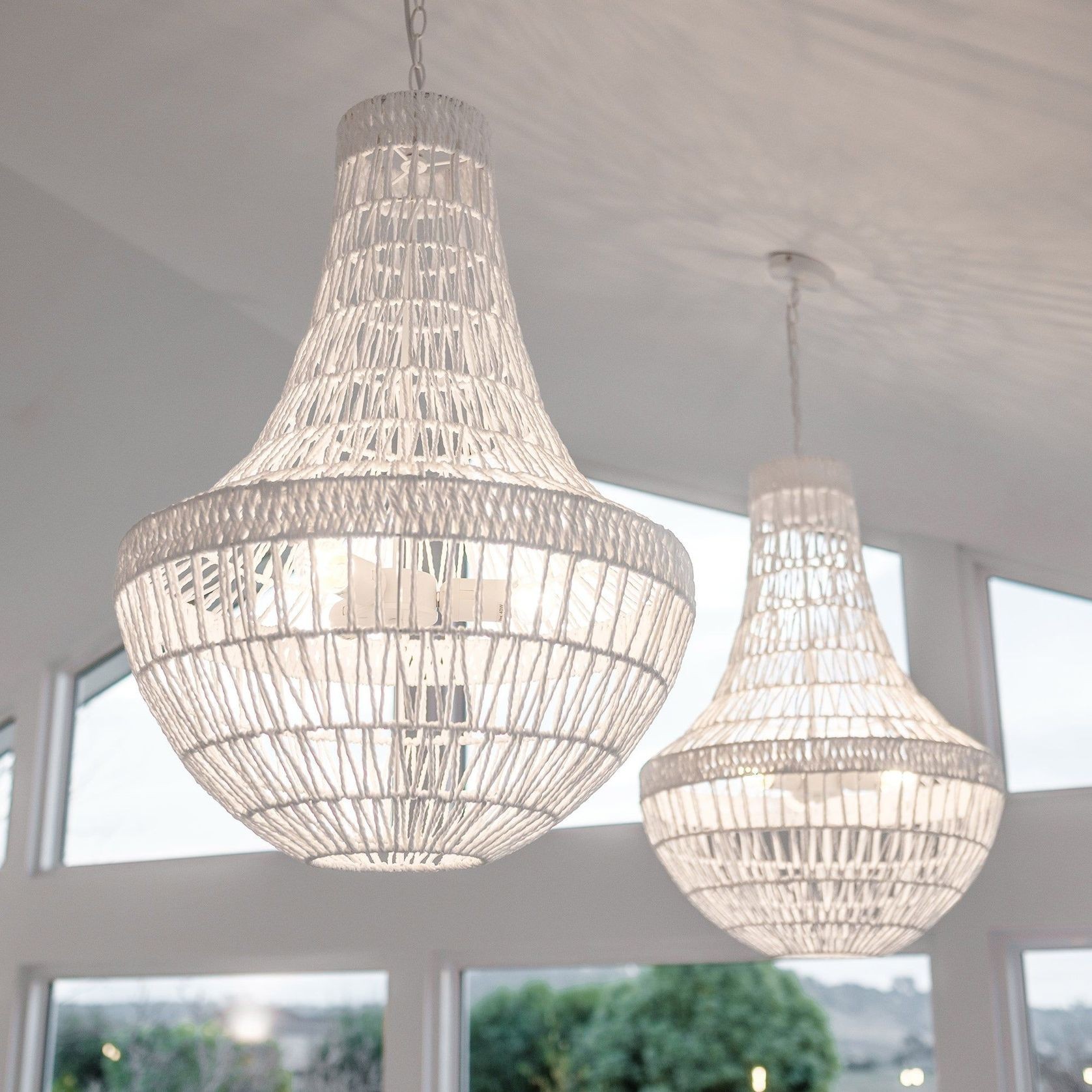 White Rope Empire Pendant Chandelier - Como gallery detail image