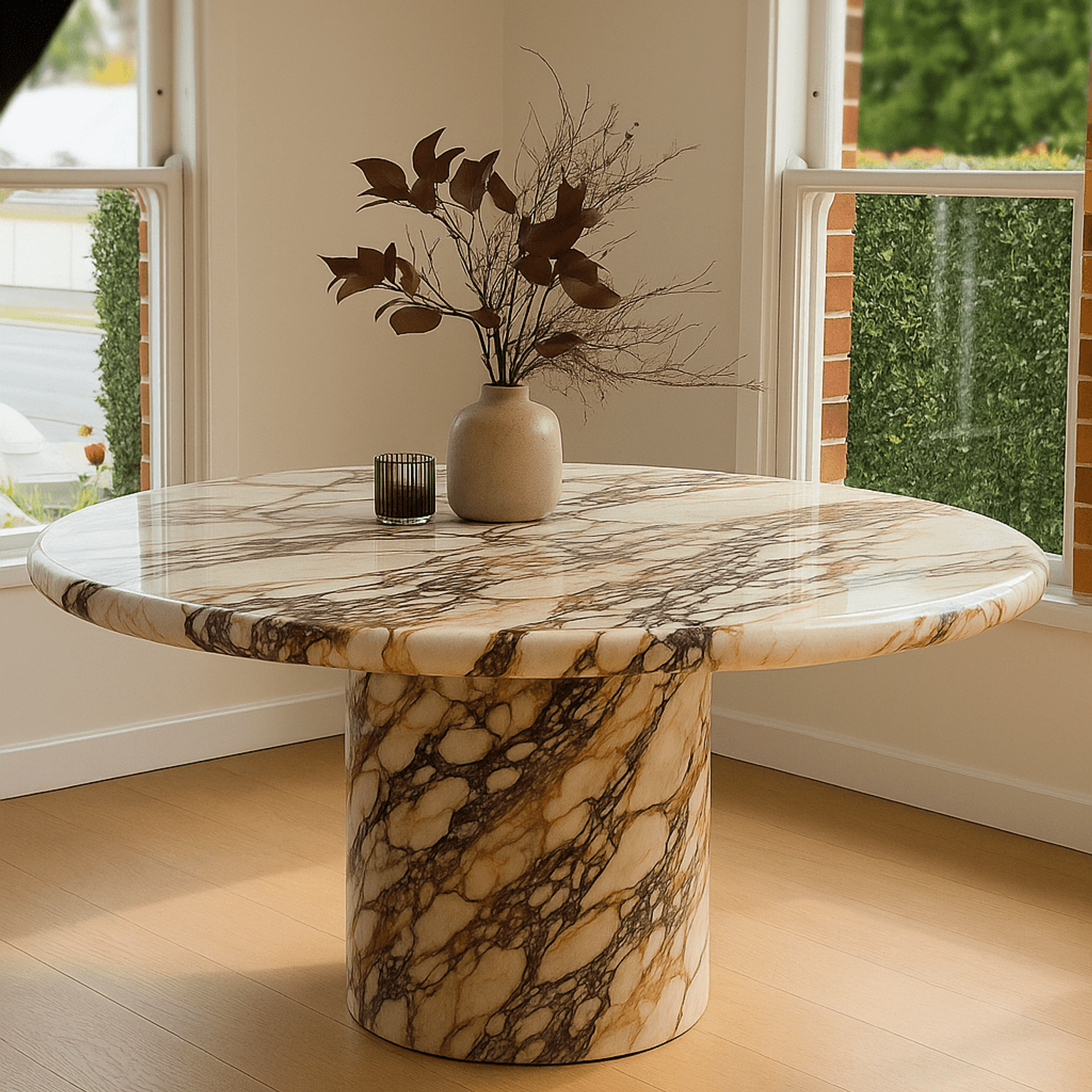Court Dining Table - Viola Calacatta Marble gallery detail image