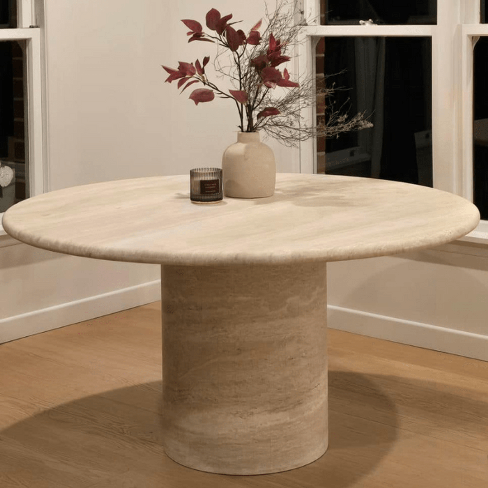 Court Dining Table - Italian Super White Travertine | Natural Stone Co. gallery detail image