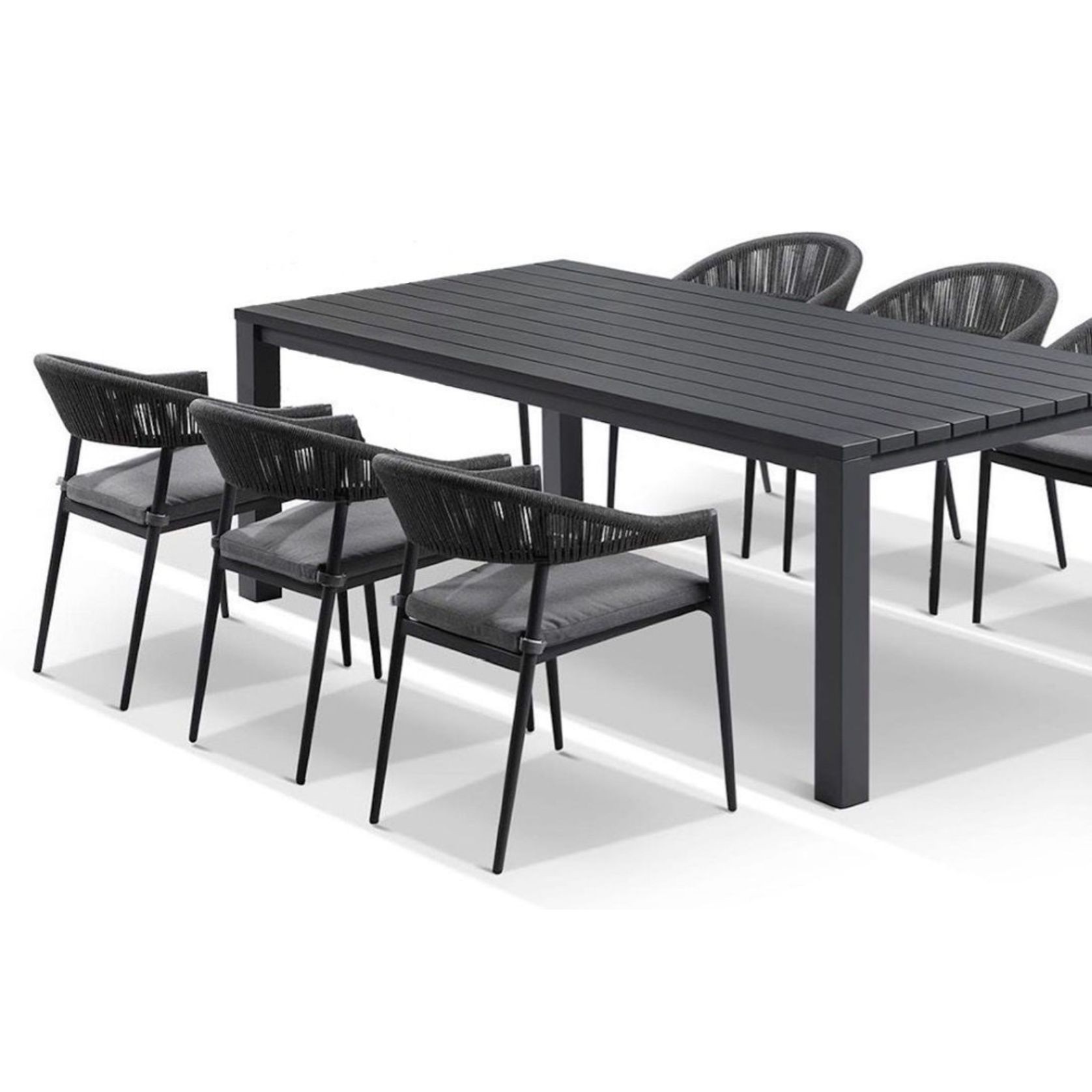 Cove Table 220cm with Cove Chairs 7pc Dining Set - Charcoal gallery detail image