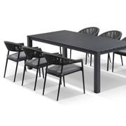 Cove Table 220cm with Cove Chairs 7pc Dining Set - Charcoal gallery detail image