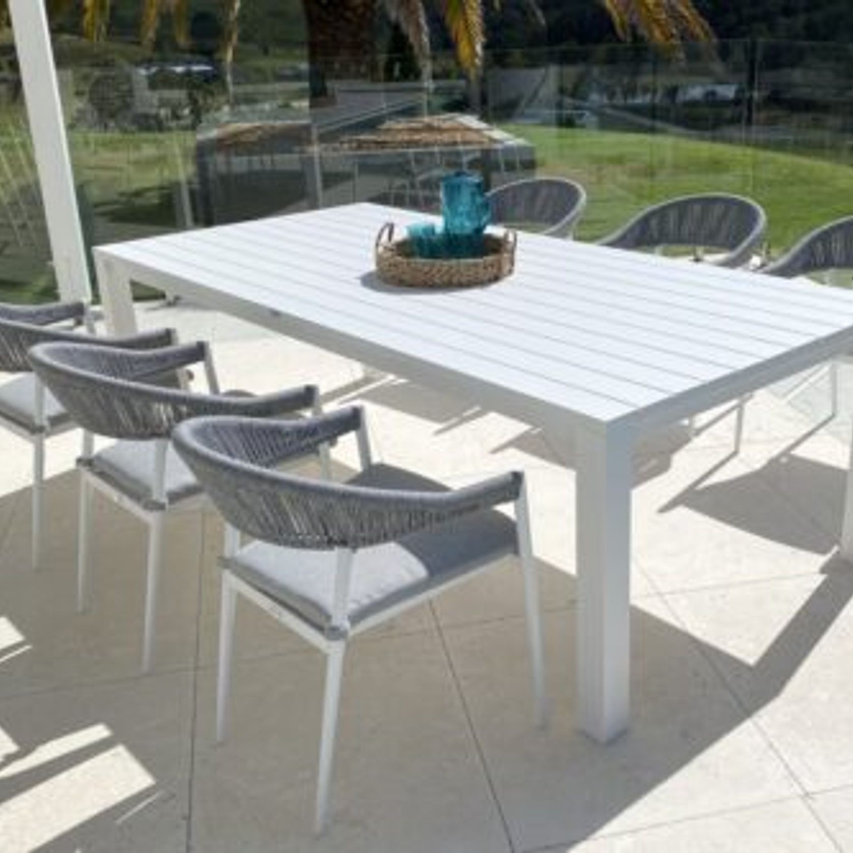 Cove Table 220cm with Cove Chairs 7pc Dining Set - White gallery detail image