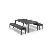 Cove Table 220cm and 2 Bench Seats with Cushions - Charcoal gallery detail image