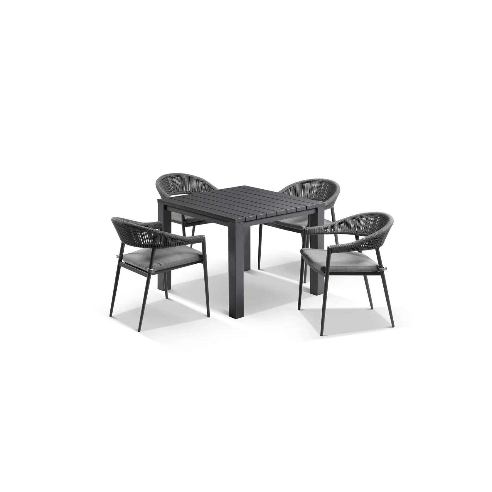 Cove Table 95cm with Cove Chairs 5pc Dining Set - Charcoal gallery detail image