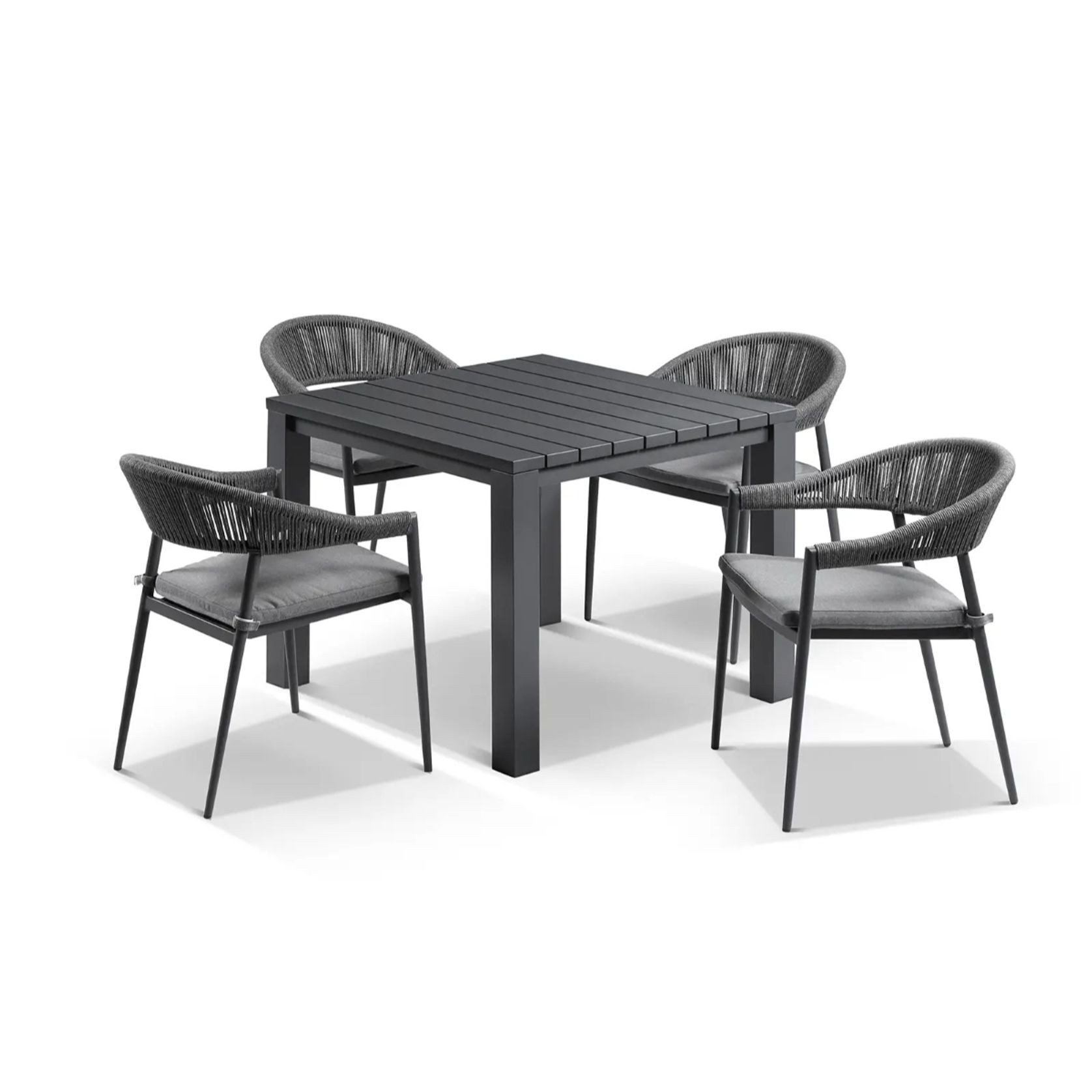 Cove Table 95cm with Cove Chairs 5pc Dining Set - Charcoal gallery detail image
