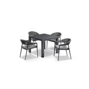 Cove Table 95cm with Cove Chairs 5pc Dining Set - Charcoal gallery detail image