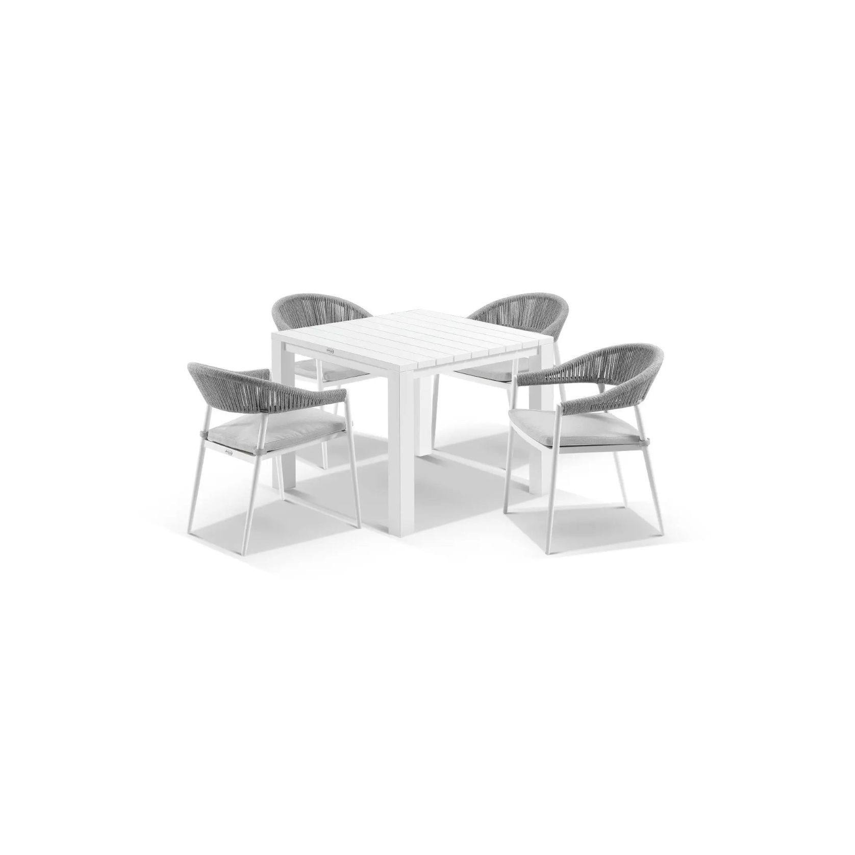 Cove Table 95cm with Cove Chairs 5pc Dining Set - White gallery detail image
