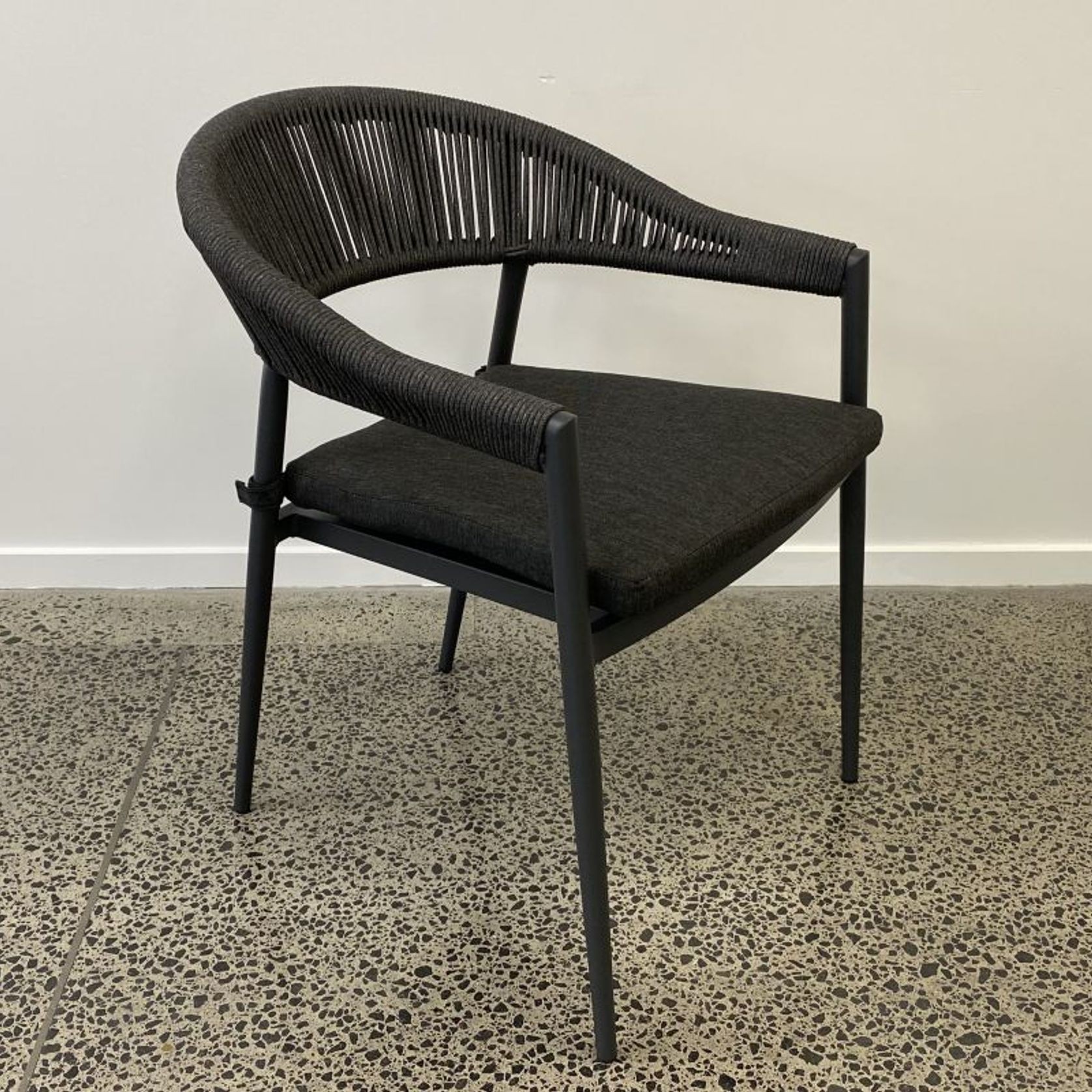 Cove Round Ceramic Table with Cove Chairs 5pc Set  - Charcoal gallery detail image