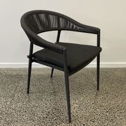 Cove Round Ceramic Table with Cove Chairs 5pc Set  - Charcoal gallery detail image