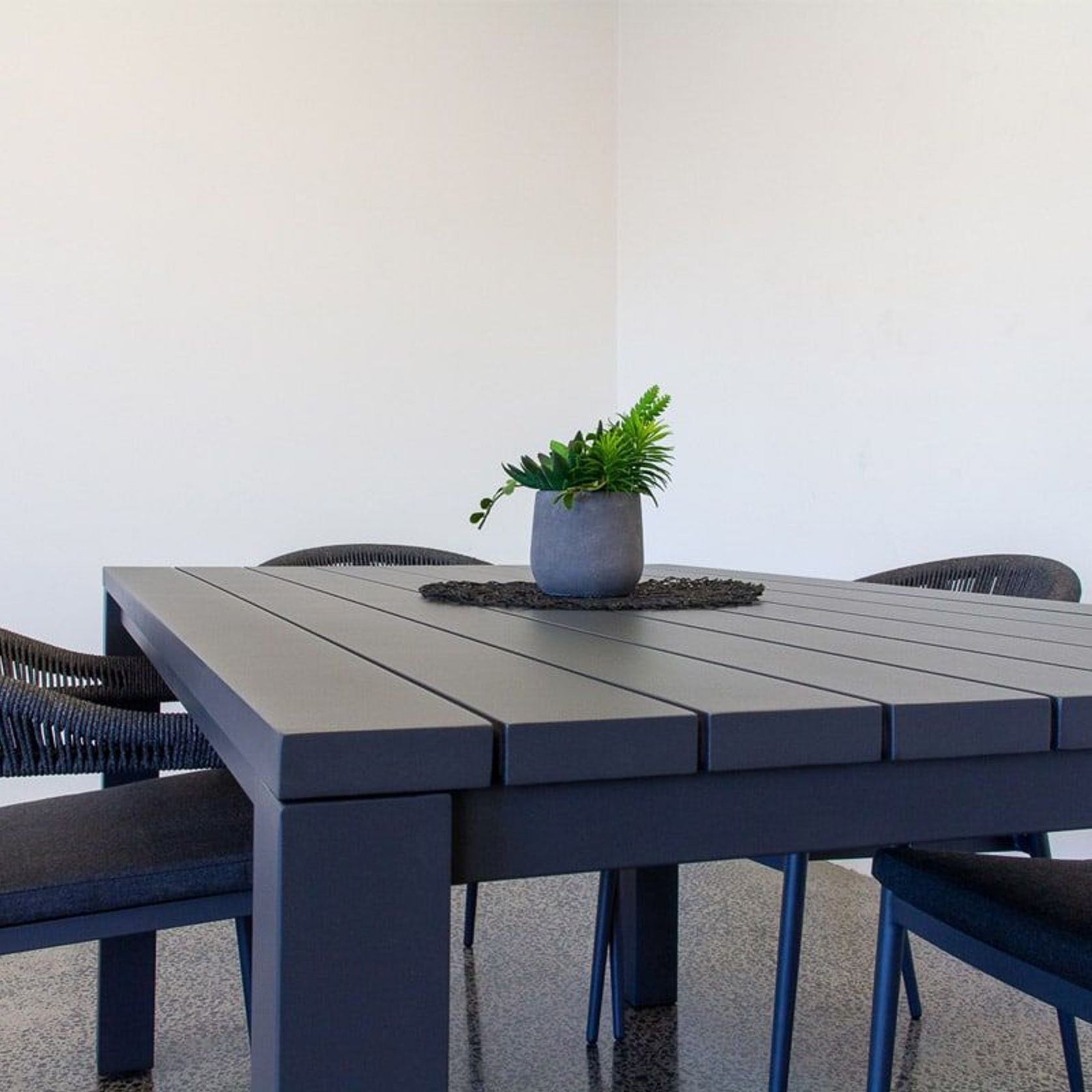 Cove Outdoor Dining Table 220cm | Charcoal gallery detail image